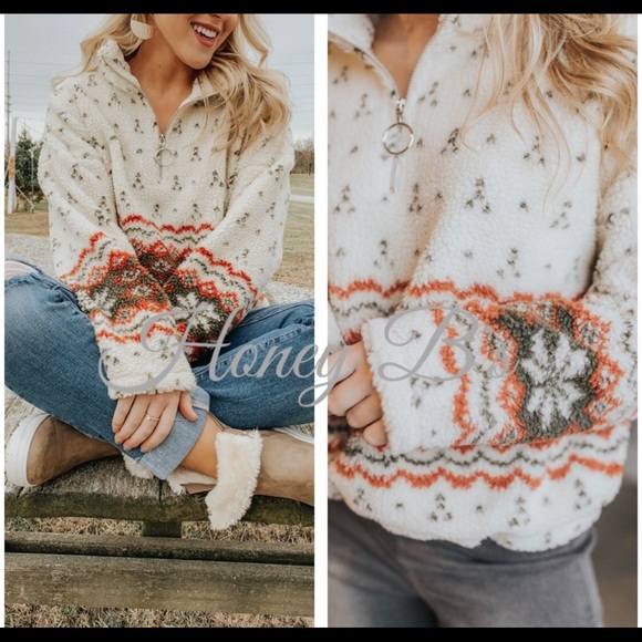 Fair Isle Sherpa Teddy Sweater - Picture 5 of 5